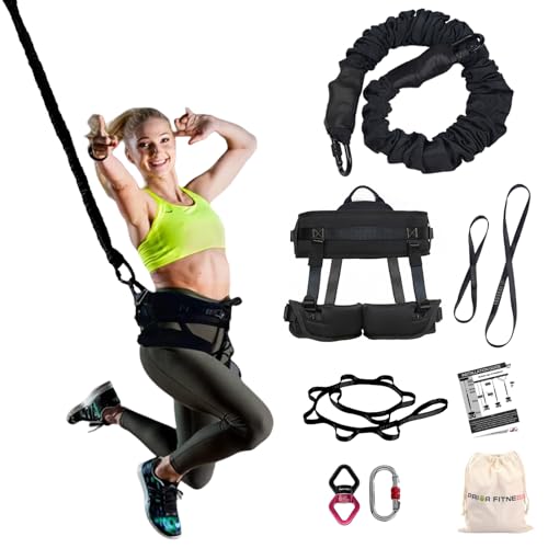 PRIOR FITNESS Bungee Fitness Set Yoga Bungee Adjustable Rope Resistance Air Dance Rope Exercise Fitness Home Gym Professional Training Equipment (50-60 kg/110-132 pounds)