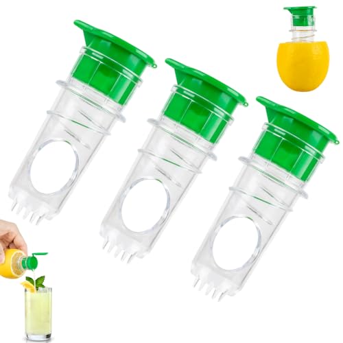 Lemon Squeezer, 2Pcs Lime Squeezer Mini Portable Lemon Juicer with Lid for Cocktails, Drinks (Green)