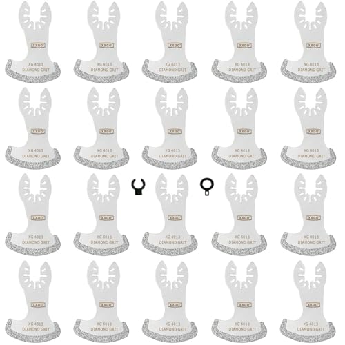 XXGO 20 Pcs Multitool Diamond Blade for Grout Removal Oscillating Tool Masonry Tile Concrete Removing Blades XG8020S