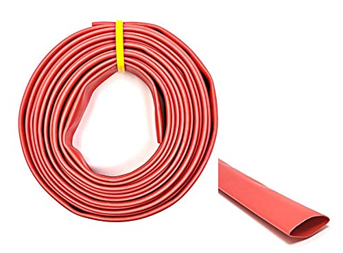 WindyNation 1/2" ID 100 Feet Red 2:1 Polyolefin Heat Shrink Tube Tubing