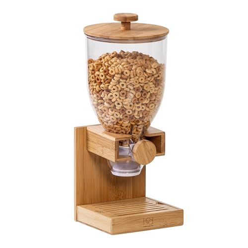 Honey-Can-Do Bamboo Cereal Dispenser, Food Storage Container for Pantry, Kitchen Counter, Organization and Storage KCH-09867 Natural