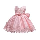 Baby Girls Christmas Embroidery Lace Dresses Infant Easter Halloween Wedding Formal Event Dress(Pink02,24M)