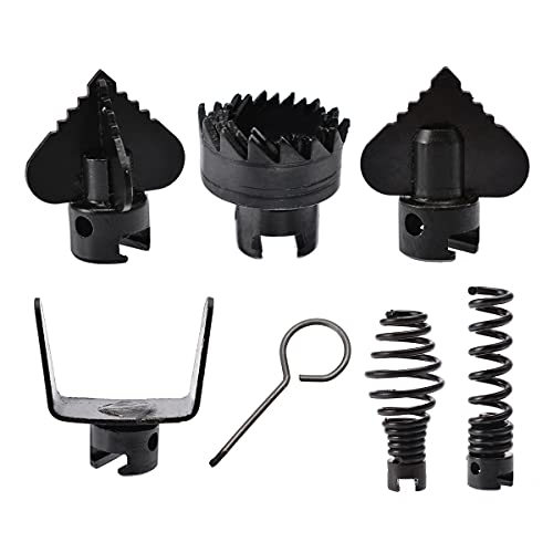 7Pcs Drain Cleaner Combination Cutter Head Set,16mm Manganese Steel Pipeline Dredging Machine Cutting Head for K400 Pipeline Dredging Machine, Pipe Cleaners, Drain Snake Drill Attachment