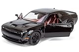 All Star Toys 2018 Dodge Challenger SRT Hellcat Widebody Black with Red Interior 1/24 Diecast Model Motormax 79350 Exclusive Edition