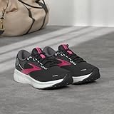 Brooks Women's Ghost 14 Neutral Running Shoe - Black/Pink/Yucca - 9.5 Medium