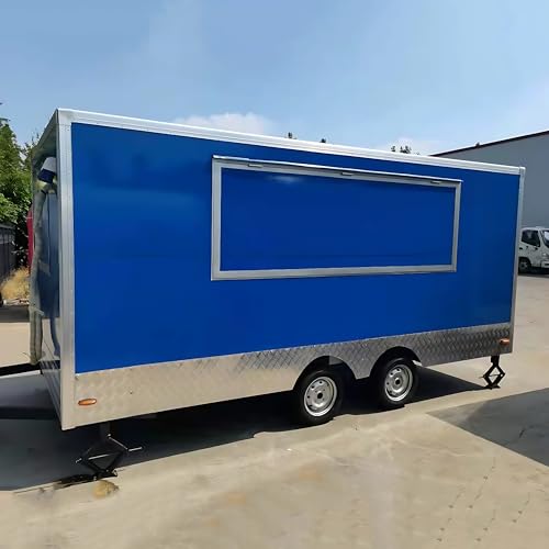 Food Trailer Mobile Food Truck Trailer Fast Food Trailers for Sale Ice Cream Cart For Business Concession Food Trailers for Sale Food Vending Cart Hot Dog Cart with Wheel for Business (5*2.1*2.35m)