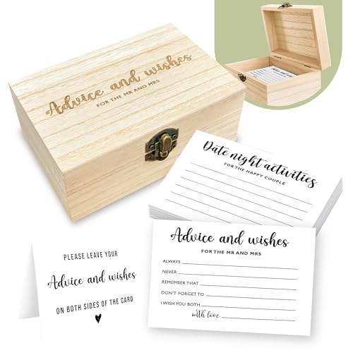 Stofinity Advice And Wishes For The Mr And Mrs - Wedding Advice Cards For Bridal Shower Decorations, Hilarious Bridal Shower Games, Advice For The Groom And Bride Box, Wedding Games For Reception