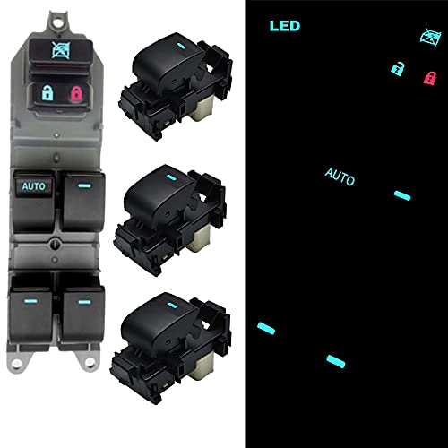 Fevas Lighted LED Power Single Window Switch Set for Toyota RAV4 RAV 4 Camry Corolla Yaris Cruiser Vios Left Driving Backlight - (Color: 08-11 Yaris)