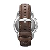 Fossil Men's Grant Quartz Stainless Steel and Leather Chronograph Watch, Color: Silver, Brown (Model: FS4735)