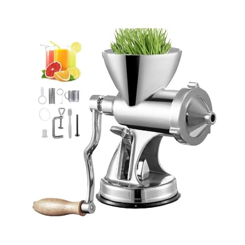 Manual Stainless Steel Wheatgrass Juicer Extractor Home Auger Slow Squeezer Vegetable Orange Juice Press Portable Blender. Compatible For VEVOR