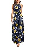 STYLEWORD Women's Fashion 2024 Summer Sleeveless Elegant Prom Evening Gown Wedding Guest Maxi Long Spring Dress(Floral 41,L)