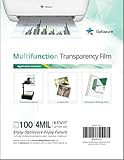 Optiazure Transparency Film, Overhead Projector Film for Laser Jet Printer and Copier, Letter Size 100Pack Sheets, Office and School Supplies