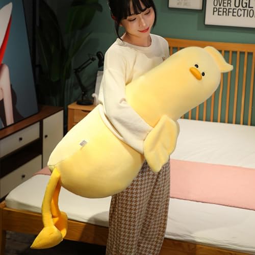 PEACH CAT Long Duck Plush Pillow Cute Duck Stuffed Animal Toy Gift for Girls Boys Yellow 51.1"