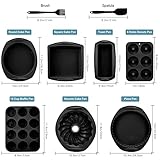 9in1 Nonstick Silicone Baking Bundt Cake Pan Cookie Sheet Molds Tray Heat Resistant Bakeware Tools Kit for Muffin Loaf Bread Pizza Cupcake Utensil