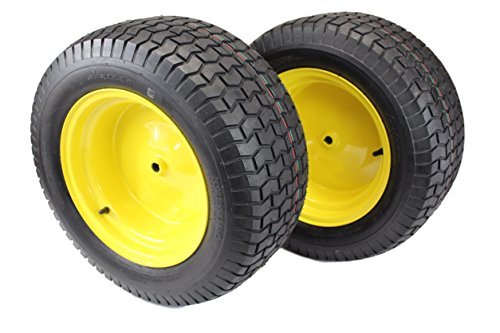 Antego Tire & Wheel - Set of Two 22x9.50-12 Tire & Wheel Assemblies | Compatible with Various John Deere Models | JD Yellow | Tubeless | 4 Ply # GY20663