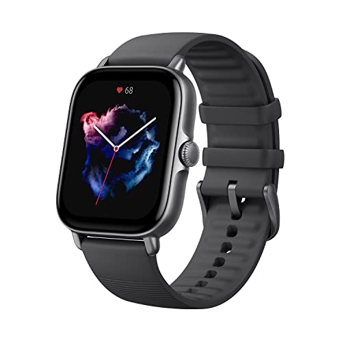 Amazfit GTS 3 Smart Watch 42mm for Android iPhone, Alexa Built-In, GPS, 12-Day Battery Life, Fitness Sports Watch with 150 Sports Modes, AMOLED Display, Sleep Heart Rate Health Tracker, Black