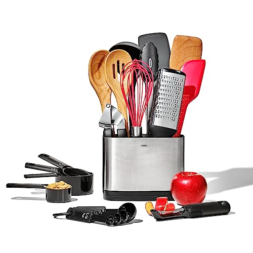 OXO Good Grips Everyday Kitchen Utensils, 20 Piece Set, Silver