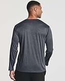 Real Essentials 4 Pack Mens Long Sleeve Shirts T-Shirt Fishing Athletic Workout Hiking UV UPF SPF Sun Protection Work Quick Dry Dri Fit Gym Tee Shirt Active Running Sport Tops Camisas Construction