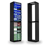 ADZ Universal Game Storage Tower – Stores 36 Disks – Rack for PS4, PS5, Xbox One, Xbox Series X/S, Nintendo Switch Games and Blu-Ray Disks Black