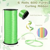 6 Rolls Balloon String Ribbon Set, Curling Ribbon Spring Colors, 1800 Feet of 1/5 Inch Thin Valentines Ribbon for Gift Wrapping Arts Crafts Wedding Birthday Party Graduate Valentine's Day