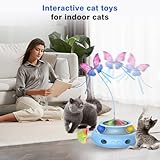 Automatic Interactive Cat Toys for Indoor Cats,Rechargeable Cat Toys for Bored Indoor Adult Cats,Cat Toy with Feather,Kitten Toys for Indoor Kittens (Sky Blue)