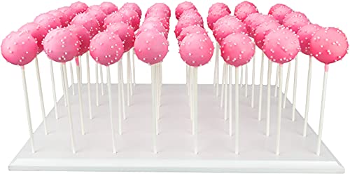 NANGOPOP Cake Pop Stand Display - 48 Count Wood Lollipop Holder, Candy or Sucker Stand for Wedding, Baby Shower, Birthday Party - Fit 5/32" (4mm) Lollipop Sticks