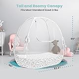 Pro Baby Safety Pop Up Crib Tent, Fine Mesh Crib Netting Cover to Keep Baby from Climbing Out, Prevent Falls and Mosquito Bites, Safety Net Canopy - Sturdy & Stylish Infant Crib Topper