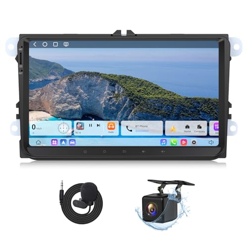 Eonon 9 inch Headunit for Volkswagen Golf MK5/MK6 Jetta/SEAT Skoda Android 13 6+64GB 4G LTE CarPlay Android Auto GPS Bluetooth DSP EQ MirrorLink support DAB+ OBDII Backup Camera Car Radio Stereo VWX6S