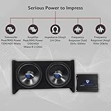 Rockville RV12.2B 1200W Dual 12" Car Subwoofer Enclosure+Mono Amplifier+Amp Kit