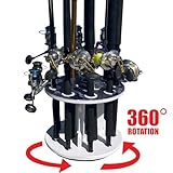 Rush Creek Creations | Salty Marine Grade Waterproof Spinning Fishing Rod Holder for 12 Saltwater/Freshwater Fishing Poles, Gear, and Fishing Accessories | Fishing Rod Rack for Garage Organization