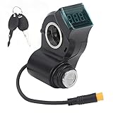 Alomejor 10 Inch Electric Scooter Handlebar Switch Lock, ABS Construction, Waterproof, Digital Battery Power Display, Replacement with Keys