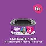 Litter Genie Refill Bags | Jumbo 6-Pack | Up to 24 months of supply in 6 cartridges | Ultimate Odor Control Cat Litter Bags