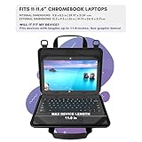 UZBL 11-11.6 Inch Protective Always-on Chromebook Hard Case with Accessory Pouch and Adjustable Shoulder Strap