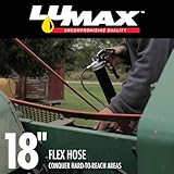 LUMAX LX-1152 Black Heavy Duty Deluxe Pistol Grease Gun with 18" Flex Hose, Handy 3-Way Loading - Fill with Standard Cartridge, Suction or Bulk Fill. Convenient One-Hand Operation for Easy Greasing.