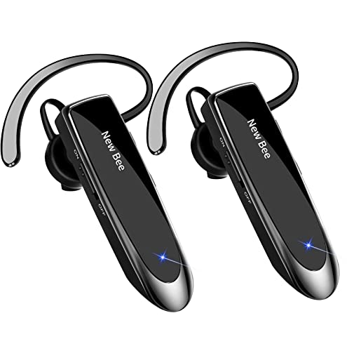 [2 Pack] Bluetooth Earpiece Wireless Handsfree Headset V5.0 24 Hrs Driving with Mic 60 Days Standby Bluetooth Headset for iPhone Android Samsung Driver
