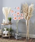 Fqueelvys Poppy Flowers Artificial,6PCS Pink Silk Poppies 35.43in Fake Long Stem Flowers for Tall Vase Wedding Party Home Decor(Light Pink)