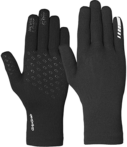 GripGrab Waterproof Knitted Thermal Cycling Gloves Anti-Slip Winter Bicycle Gloves Windproof Knit Full Finger Bike Gloves