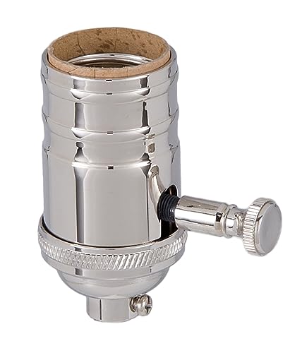 B&P Lamp® Edison Size Full Dimmer Turned Socket in Nickel Finish