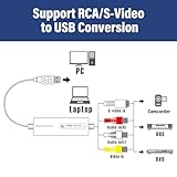 VIXLW Video Capture, USB Video Capture Device, Convert VHS to Digital, VHS/VCR/Hi8/Mini DV to Digital/DVD Converter, for Tape Player Camcorder Camera PC TV OBS, for Mac OS, Android, WinXP/7/8/10