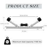 Datanly 1102 lbs Boat Trailer Rollers Large Load Capacity Boat Trailer Parts Bottom Support Bracket Accessories Steel Adjustable Support Bracket for Small Motors Sailing