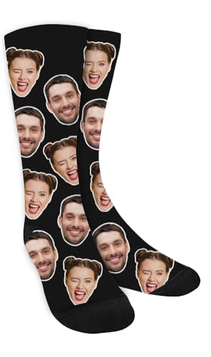 Yoke Style Custom Socks with Photo, Personalized Face Socks for Men, Customized Funny Gag Gifts for Dad Christmas