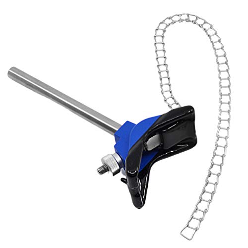 EISCO Clamp, 8 Inch with Chain, 19 Inch - With Stainless Steel Rod - Ideal For Beakers, Bottles and Flasks