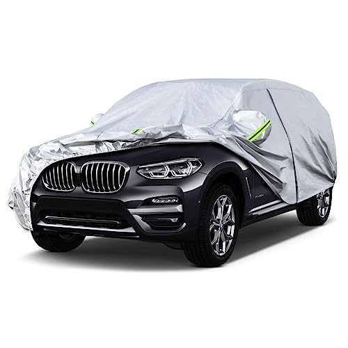 Koukou SUV Car Cover Custom Fit BMW X3/X3 M from 2003 to 2025, Waterproof Car Cover All Weather for Automobiles Outdoor Indoor with Zipper Door, Sun Rain Dust Snow Protection.