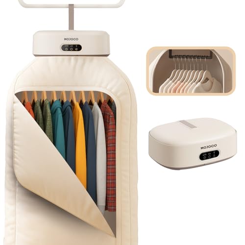 MOJOCO Portable Clothes Dryer - Mini/Compact Dryer for Apartment, RV, Travel - Small Quiet Fast-Drying Machine with Adjustable Timer & Wrinkle-Reducing Heat