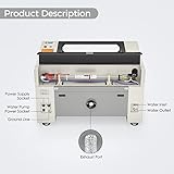 Monport Upgraded 80W CO2 Laser Engraver＆Cutter Built in Water Chiller 24x36 Larger Working Area with Autofocus＆Autolift Digital Controls Red Dot Pointer for Marker Wood Acrylic Glass More