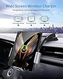 JOYVEVA Dual Coil Wireless Car Charger for Galaxy Z Fold 6/5/4/3/2/mate xt,Fast Charging Phone Holder for Galaxy Z Fold 2, Landscape Mobile Phone Mount for Galaxy Z Fold (Not Fit Pixel Fold)