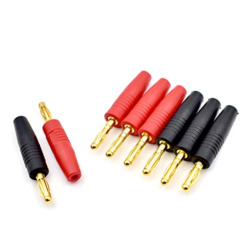 8Pcs 4mm Banana Plug Male Connector Gold Plate Solder Type for Multimeter Test Leads Speaker Wire Cable RC Lipo Battery Charger Adapter