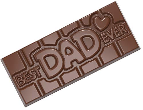 Chocolate World CW12017 Best-Dad-Ever Polycarbonate Candy Mold with 4 Cavities, Each 50mm x 118mm x 8mm High