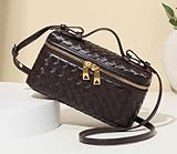 Trendy Woven Crossbody Purse Square Box Bags Women Shoulder Bag Cute Satchels Mini PU Leather Top-Handle Tote Handbag