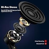 Bluetooth 5.3 Headphones for iPhone 16 Pro Max 15 14 13 Samsung Z Fold 5 Flip 6, Wireless Earbuds Stereo Sound Noise-canceling in-Ear Earphones Mic for iPad Galaxy S24 Ultra S23 S22 S21 S20 Pixel 8 7